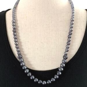purple graduated faux pearl necklace 2 mm - 8 mm 18” long with 2.5” extension